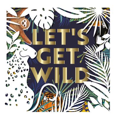 Birthday Card - Sloth Tiger Let's Get Wild - Cut Out - Talking Pictures