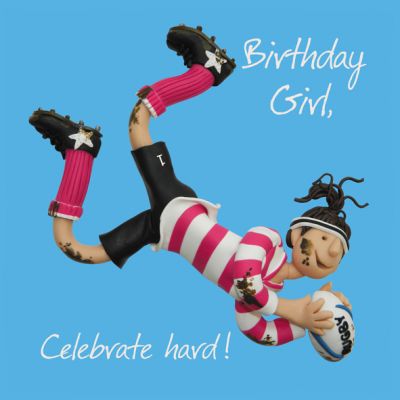 Birthday Card - Female - Birthday Girl Rugby One Lump Or Two