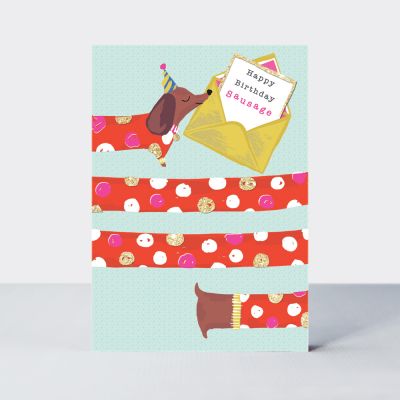 Birthday Card - Sausage Dog Dachshund - Piccolo