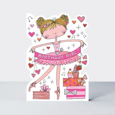 Birthday Card - Girl Kids - Ballerina - Die-cut - Star Jumps