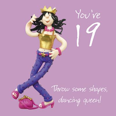 19th Female Birthday Card - Dancing Queen - One Lump Or Two