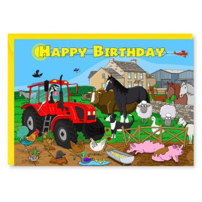 Birthday Card - Farmyard Tractor - Amy Whelan 