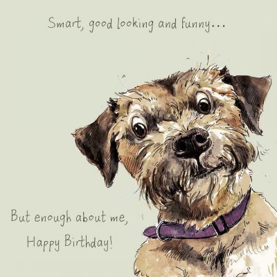 Birthday Card - Smart Good Looking Funny - Dog - Gracie Tapner