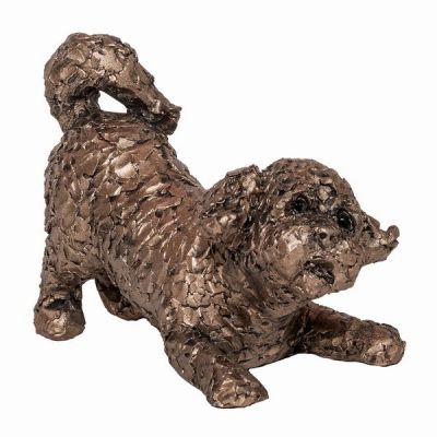 Cavapoo Dog Cold Cast Bronze Miniature Ornament - Pumpkin - Frith Sculpture ATM004
