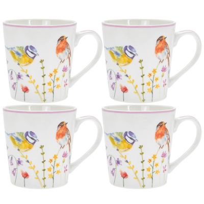 Garden Birds Collection Fine China Mug Gift Set - Set of 4