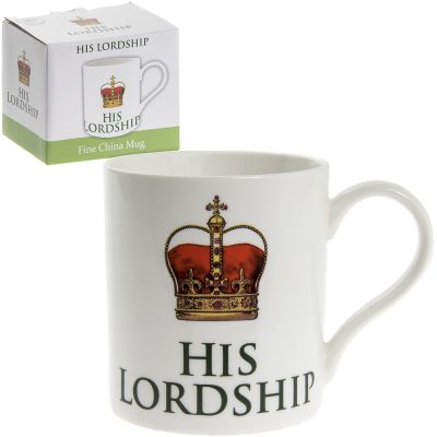 His Lordship White Fine China Mug - Boxed