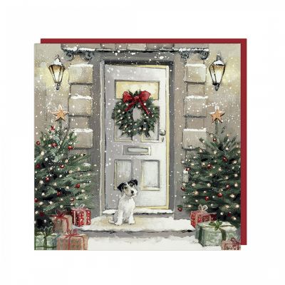 Charity Christmas Card Pack - 6 Cards - Home For Xmas Dog - Glitter Shelter