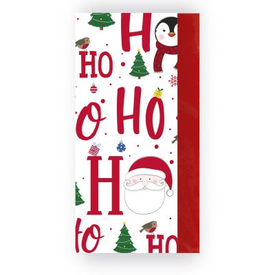 Christmas Ho Ho Red Tissue Paper - 8 sheets - Eurowrap