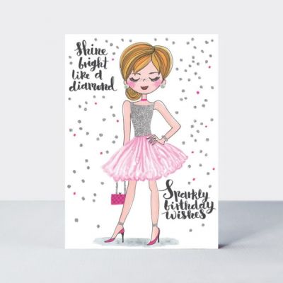 Birthday Card - Shine Bright Diamond Sparkly - Glitter Venus