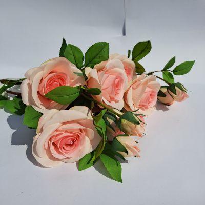 3 x Light Pink Rose Artificial Flower - 70cm - Sincere