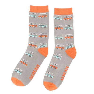 Men's Campervan Socks - Grey - Bamboo - Mr Heron