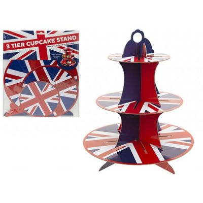 Union Jack Design 3 Tier Cake Stand - PMS