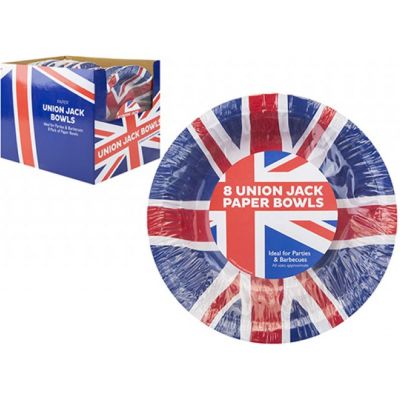 Union Jack Design Paper Bowls 7.5