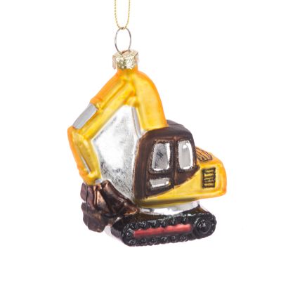 Digger Excavator Glass Christmas Tree Decoration - Floralsilk