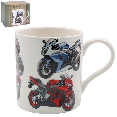 Super Bikes Motorbike Motive Fine China Mug - Boxed