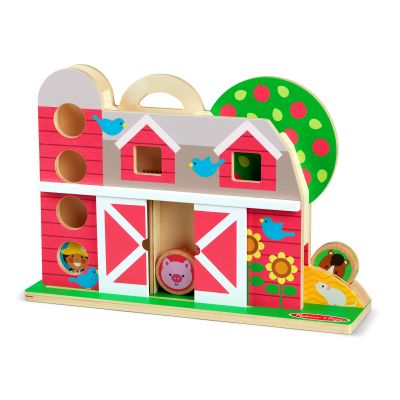 Melissa & Doug GO Tots Wooden Barnyard Tumble with 4 Disks - FSC-Certified Materials