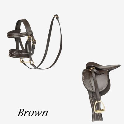 Lemieux Mini Toy Pony Accessories - Leather Saddle & Bridle Set Brown