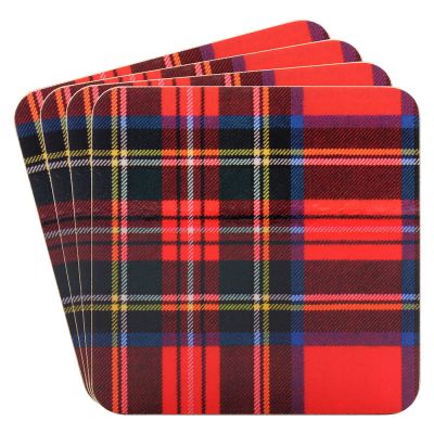 Tartan Royal Stewart Scottish Coasters - Set of 4 - Lesser & Pavey