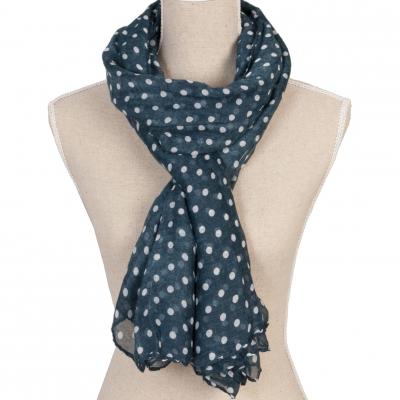 Blue Pokka Dot Scarf - Gift Envy