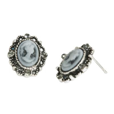 Antique Style Cameo Stud Earrings
