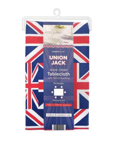 Union Jack Wipe Clean Tablecloth PEVA 132cm x 178cm