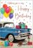 Birthday Card - Male - Car & Presents 