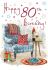 80th Birthday Card - Armchair & Wine - Regal