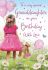 Birthday Card - Very Special Granddaughter - Girl & Teddy Bear - Glitter - Regal