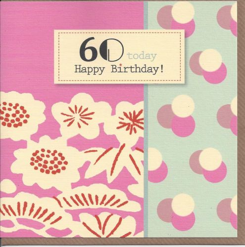 60th Birthday Card - Female - Pink Medley