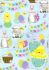 Easter Egg Wrapping Paper Gift Wrap Cute Bunny Chick - 2 sheets 2 tags
