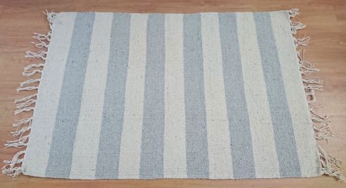Grey Haseena Handloomed Natural Recycled Yarn Rug - 60cm x 90cm - 6 Designs