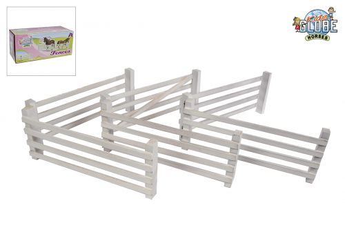 Wooden White Fence Field Farm Horse - Scale 1:24 - Kids Globe V050229