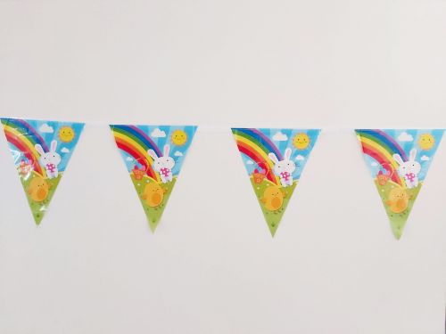 Easter Springtime Flag Bunting - Party Decoration - 12ft