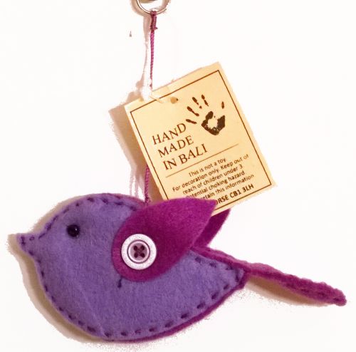 Handmade Felt Bird Decoration - 3 Colours : Brown