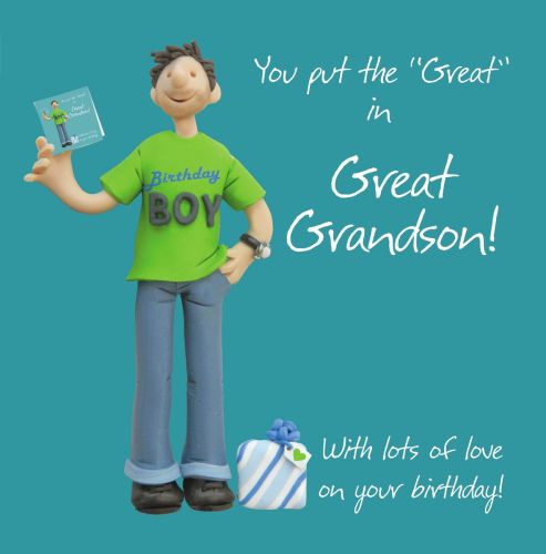 Birthday Card - Great Grandson Birthday Boy - One Lump Or Two