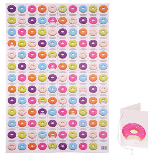 Doughnut Donut Design Gift Wrapping Paper Sheet & Tag