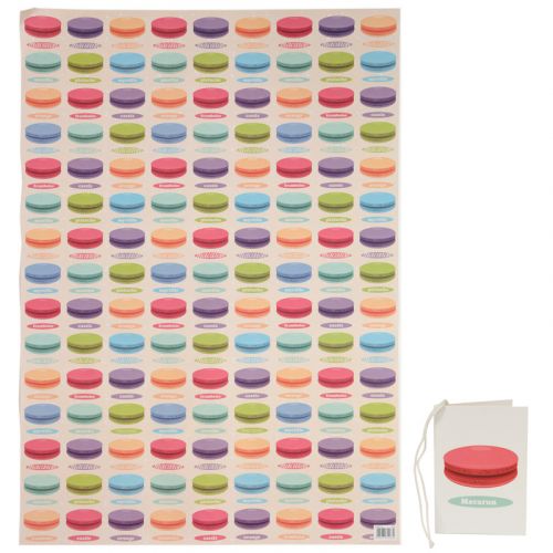Macaroon Design Gift Wrapping Paper Sheet & Tag