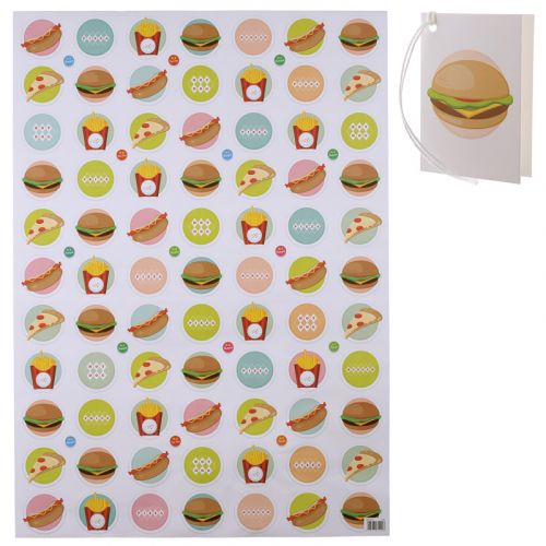 Burger Fast Food Design Gift Wrapping Paper Sheet & Tag