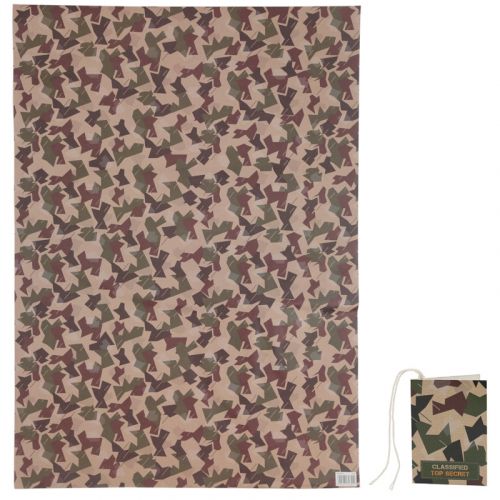 Camouflage Army Gift Wrapping Paper Sheet & Tag