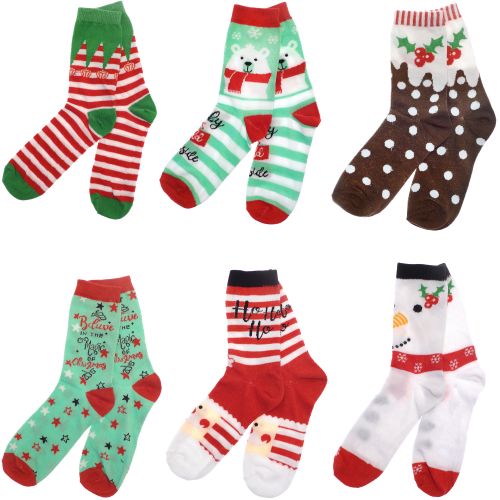 Christmas Novelty Socks Ladies - 6 Designs : Snowman