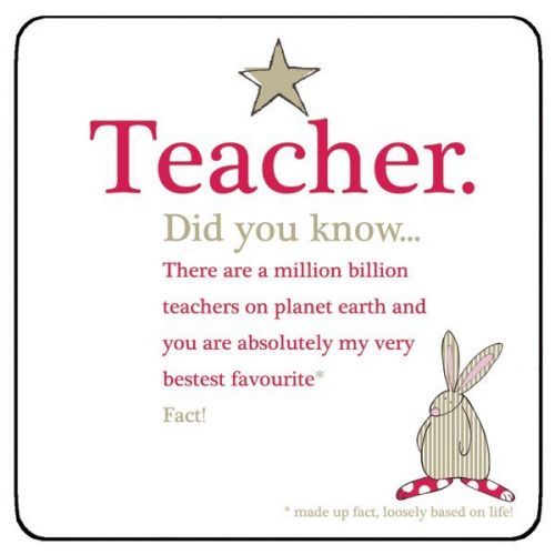 Teacher Gift - Did you know? Coaster - Ruffus Rabbit