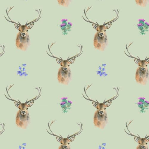 Stag Scottish Wrapping Paper Sheets & Tags - Arty Penguin
