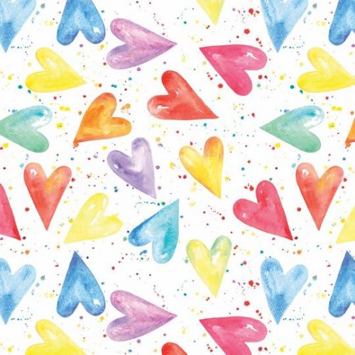 Hearts Wrapping Paper 2 Sheets & Tags - Arty Penguin Mother's Day