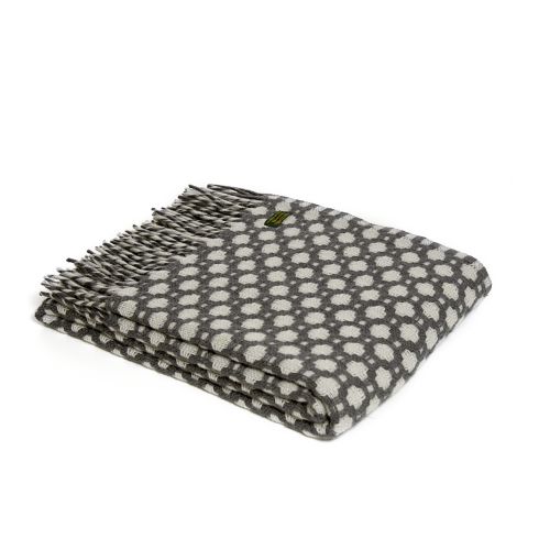 Tweedmill Crossroads Throw 100% Pure New Wool - Grey & Glacier