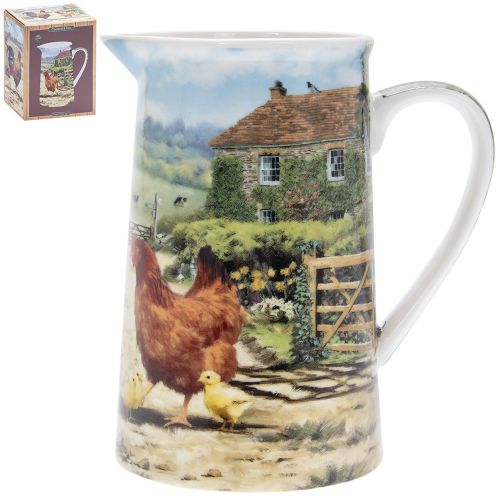 Cockerel & Hen Fine China Jug - Lesser & Pavey