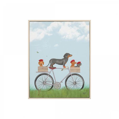 Play Date Bike Dachshund Dog - Canvas Wall Art Print - World Art Prints