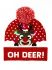 Oh Deer! Reindeer Beanie Hat Light Up - Free Holly Gift Bag - Snazzy Santa