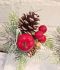 Red Berry Apple Pine Cones Foliage Pick x 3 - 20cm - Sincere Christmas