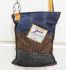 Wilkie Snaffle Bit Orange Leather Blue Brown Tweed Handbag Upcycled - Joey D