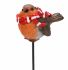 Christmas Robin With Scarf - Plant Pal - Garden Ornament Gift - Indoor Outdoor - 2 Colours Vivid Arts